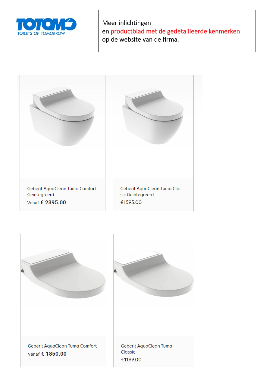 toegevoegd document 6 van Geberit AquaClean Tuma Classic/Comfort toilet  