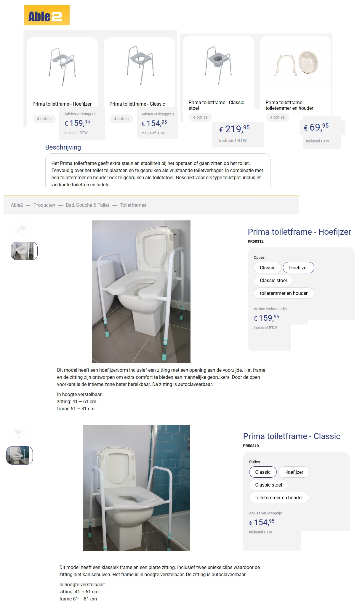 toegevoegd document 2 van Prima toiletframe hoefijzer / classic / classic stoel  