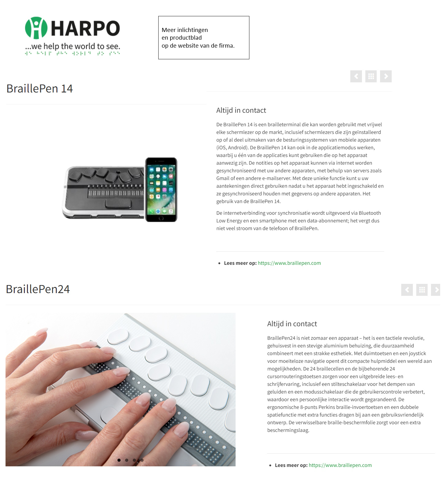 toegevoegd document 3 van Harpo BraillePen met brailleleescellen  