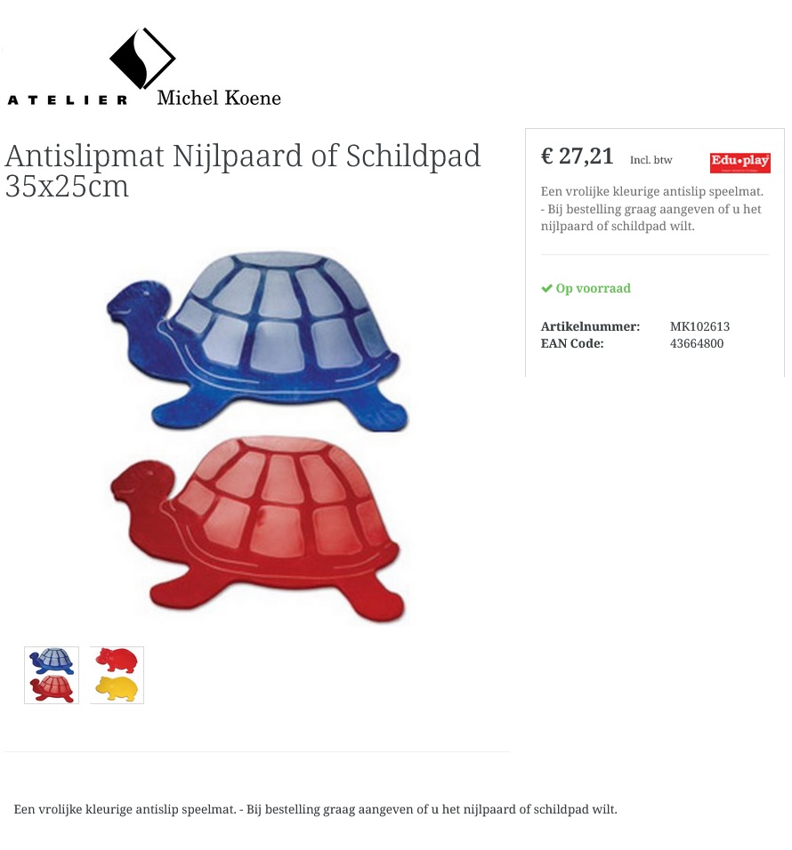 toegevoegd document 3 van Antislipmat Nijlpaard of Schildpad MK102613 