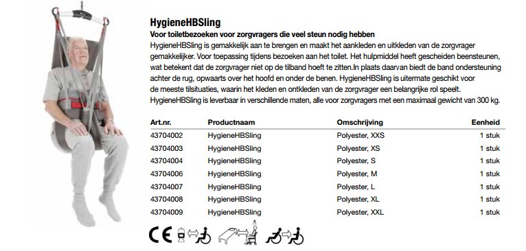 toegevoegd document 3 van SystemRomedic Tilband HygieneHBSling  
