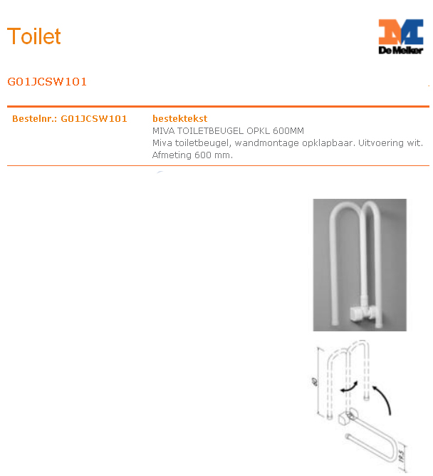 toegevoegd document 2 van Toiletbeugel opklapbaar draaibaar/kantelbaar G01JCSW101 