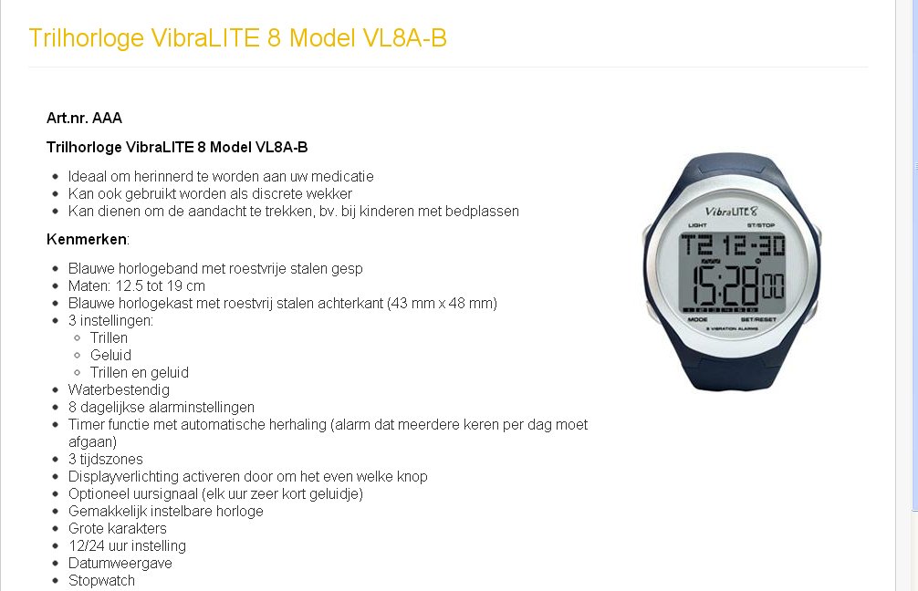 toegevoegd document 3 van Circa Tempus VibraLite 8 Model VL8A-B en A-BK 