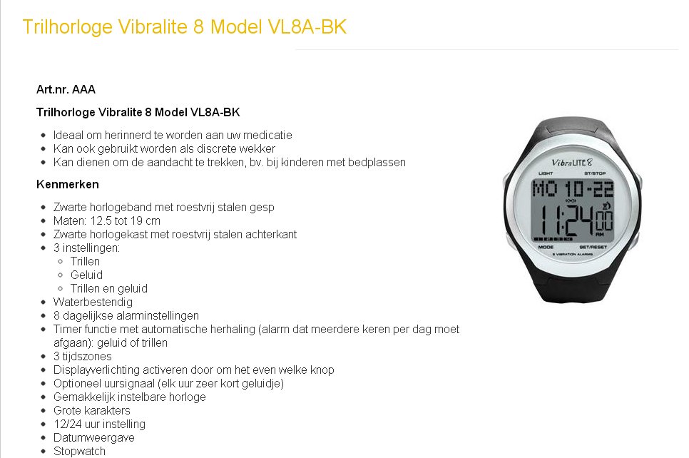 toegevoegd document 4 van Circa Tempus VibraLite 8 Model VL8A-B en A-BK 