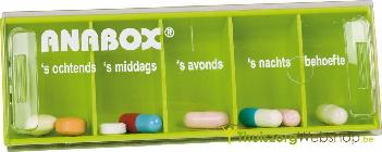 afbeelding van product Anabox pillendoosje voor 1 dag 5 vakken AD155884|95