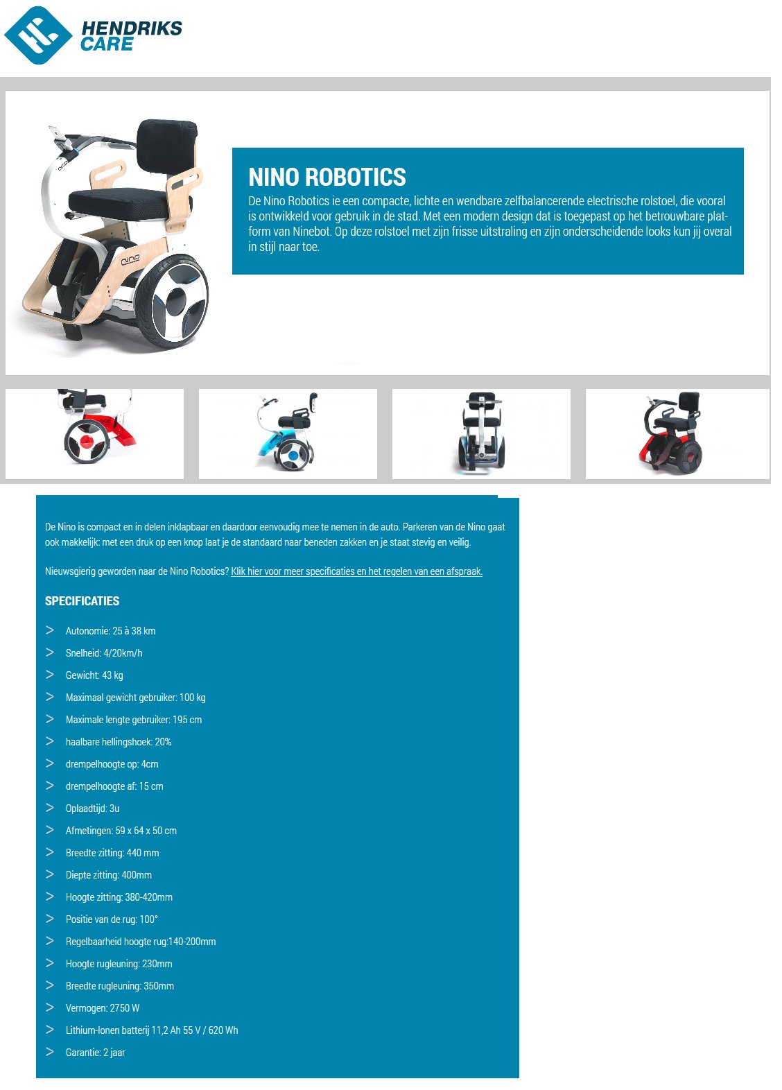 toegevoegd document 2 van Nino Robotics Nino elektrische rolstoel  