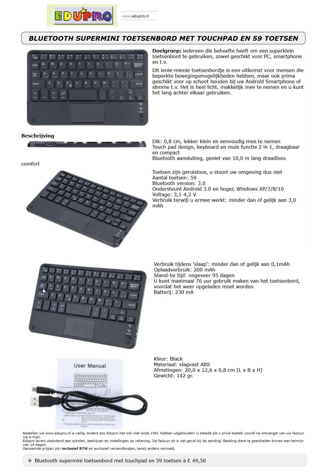toegevoegd document 2 van Supermini bluetooth toetsenbord met touchpad  
