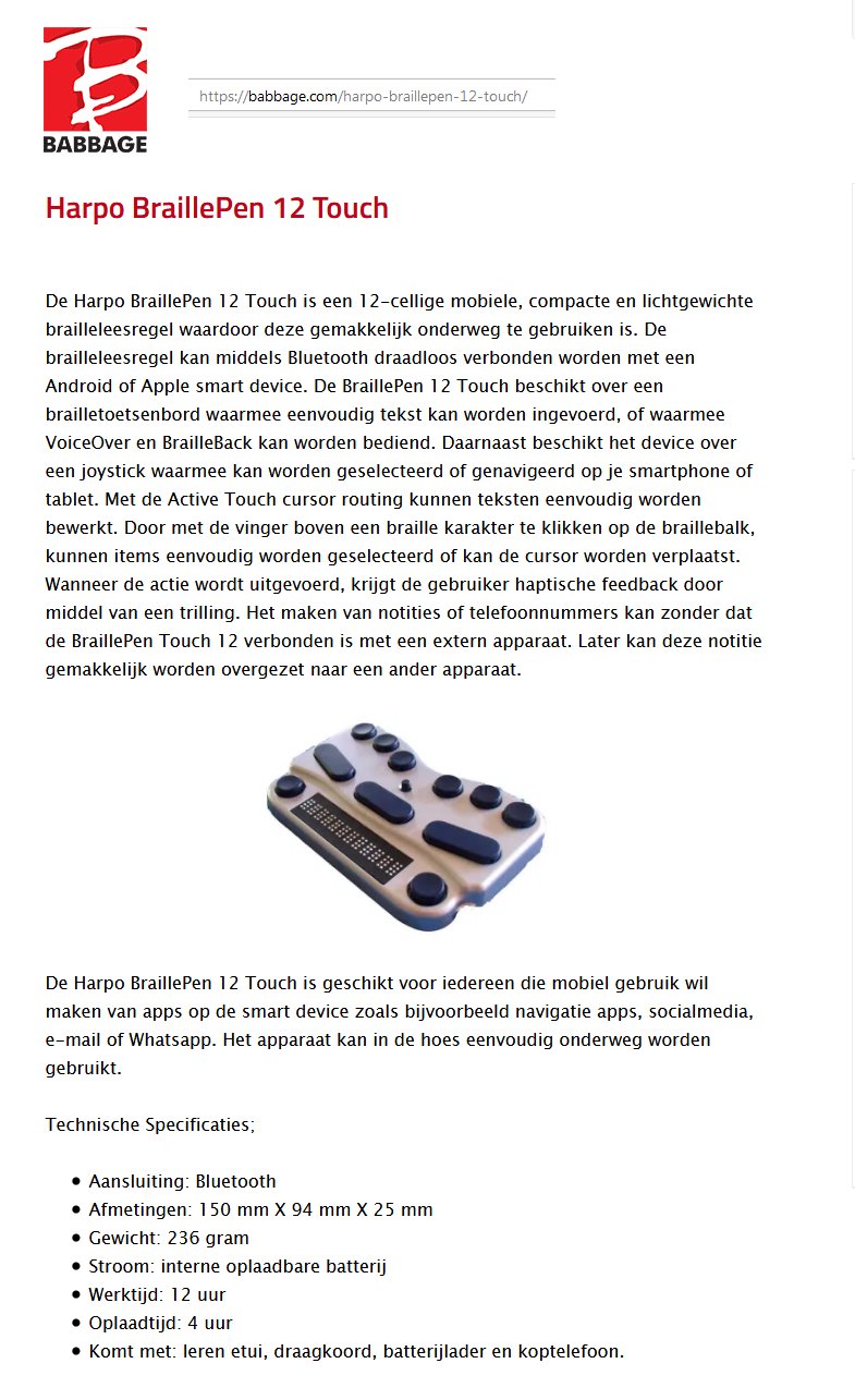 toegevoegd document 5 van Harpo BraillePen met brailleleescellen  