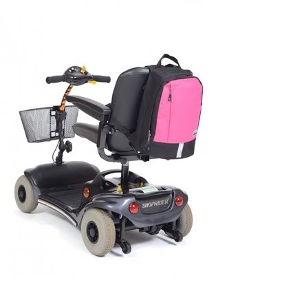 Mobility kleine rolstoeltas/ scootmobieltas zwart/roze