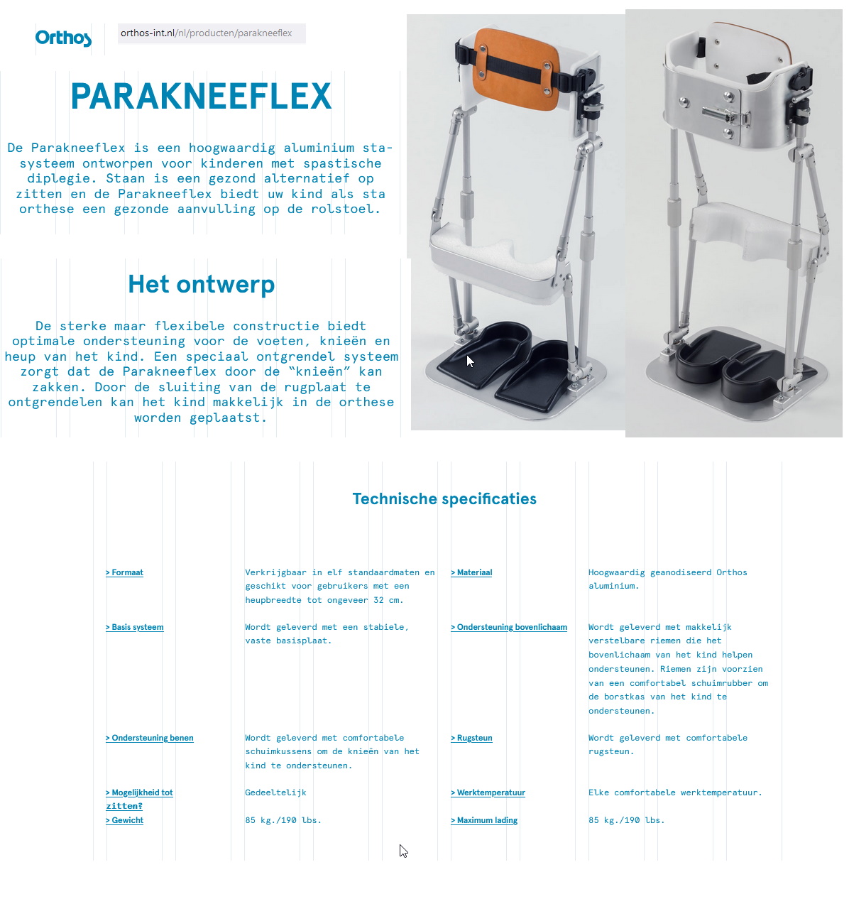 toegevoegd document 6 van Orthos staorthesen  Parapodium / Paraknieflex / Standing Brace  