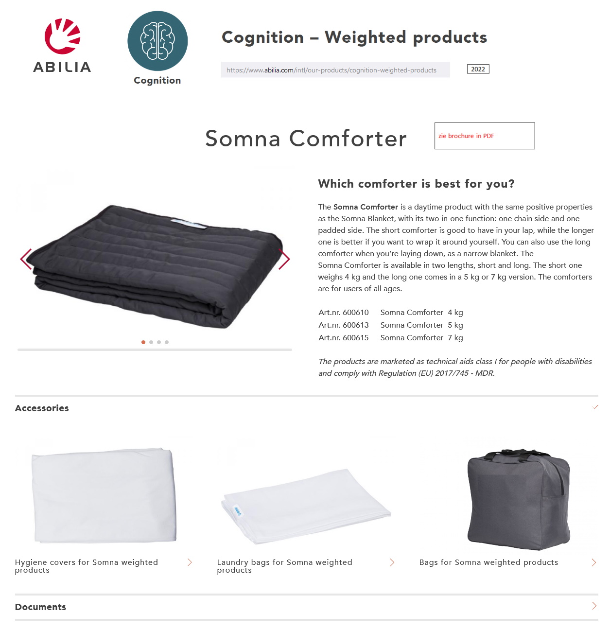 toegevoegd document 2 van Somna Comforter verzwaringsdeken overdag  