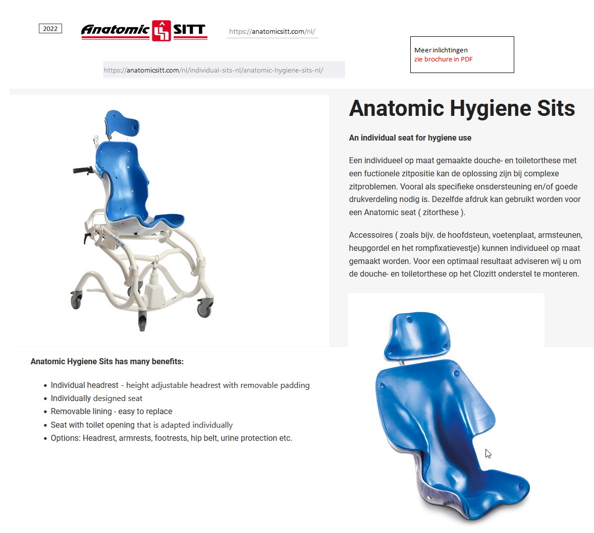 toegevoegd document 2 van Anatomic Sitt Zitzi douche- en toiletorthese hygiene seat monteren op Clozitt onderstel 