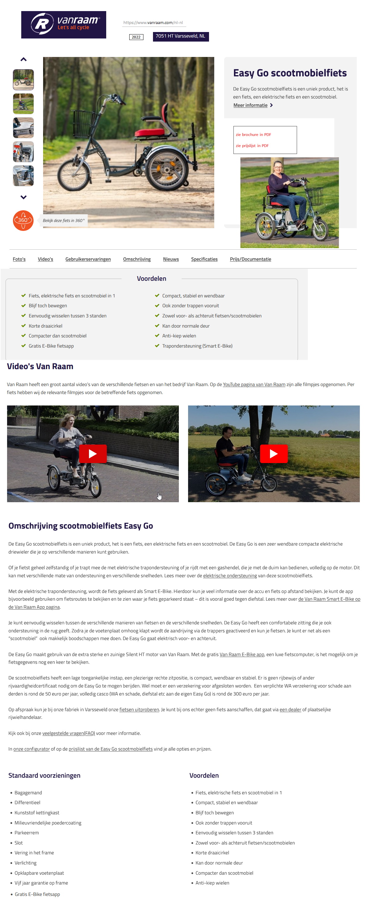 toegevoegd document 2 van Van Raam Easy Go elektrische fiets fiets, een elektrische fiets en een scootmobiel 