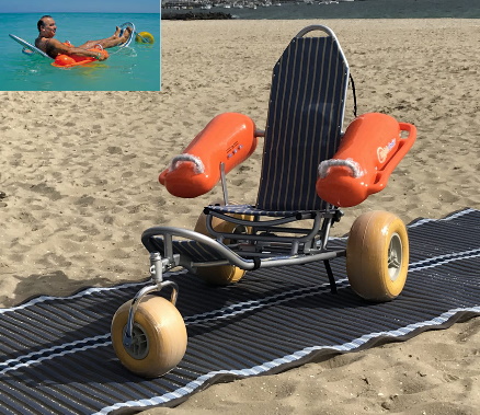 Mobi-Mat Mobi-Chair zwem-rolstoel amfibie