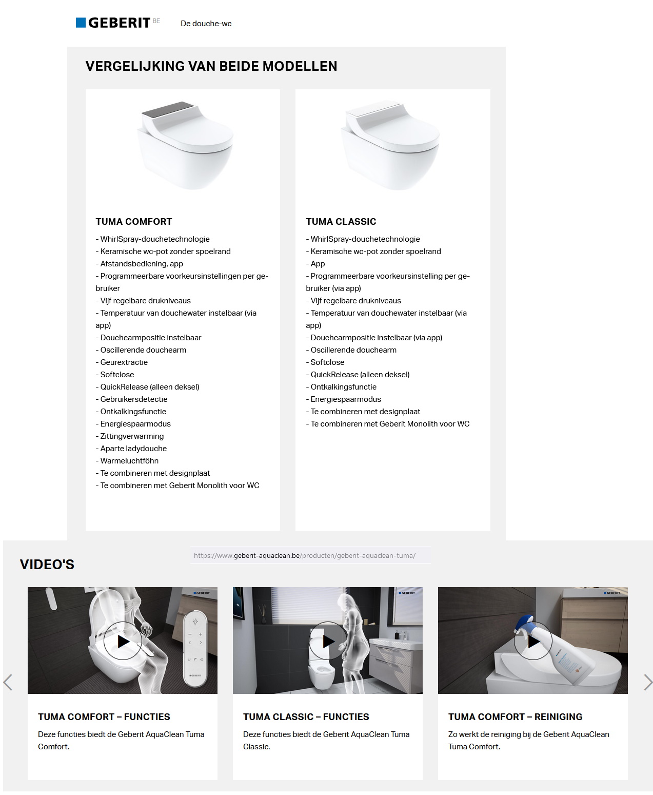 toegevoegd document 4 van Geberit AquaClean Tuma Classic/Comfort toilet  