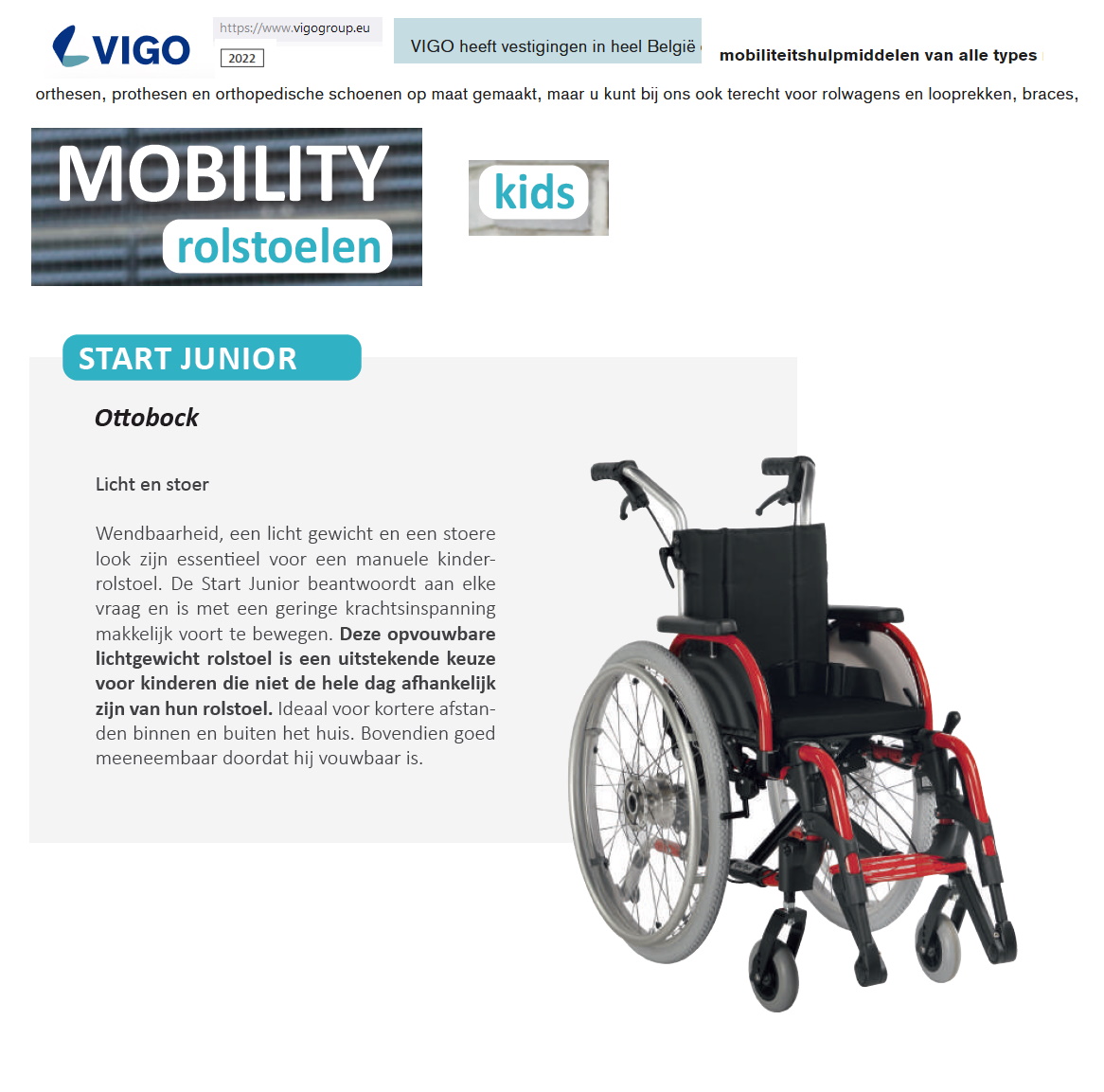 toegevoegd document 2 van Start M6 Junior rolstoel  