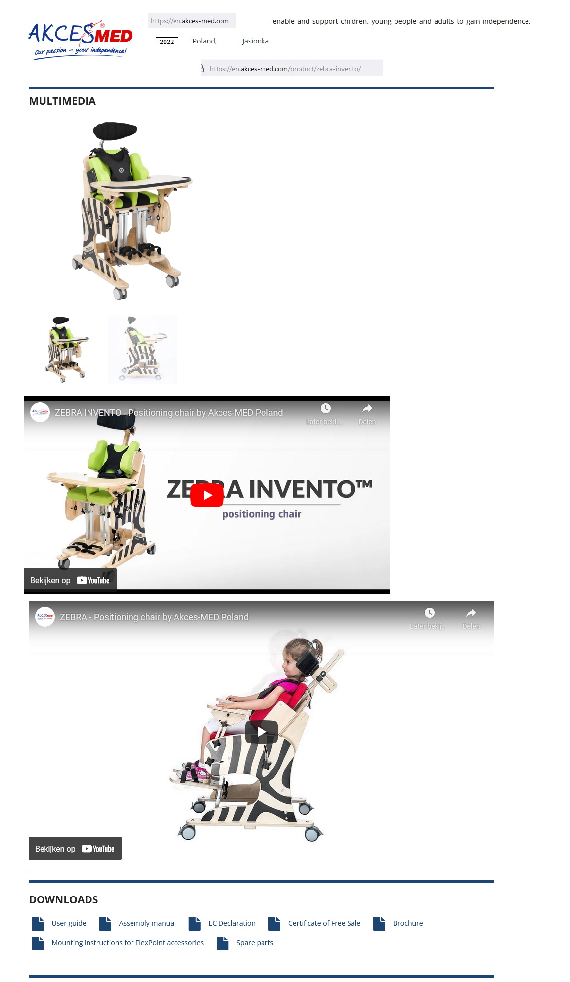 toegevoegd document 4 van Akces-Med Zebra Invento stoel  