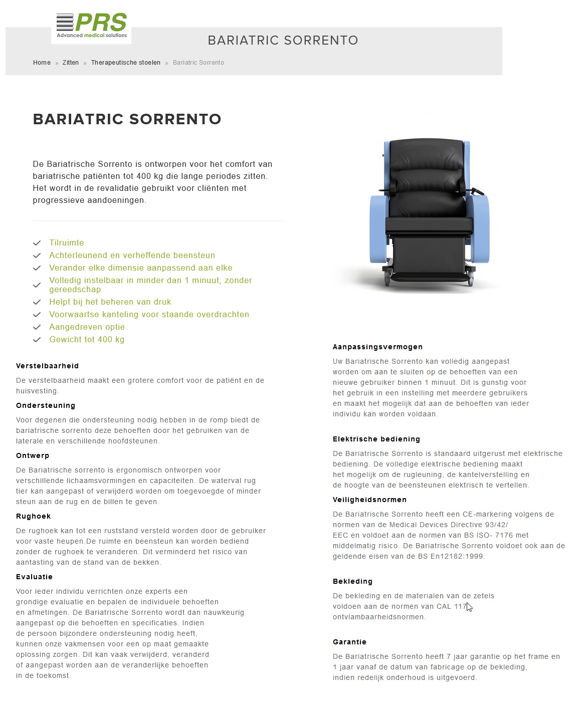 toegevoegd document 3 van Seating Matters Sorrento zetel / Bariatrische Sorrento zetel tot 400kg 