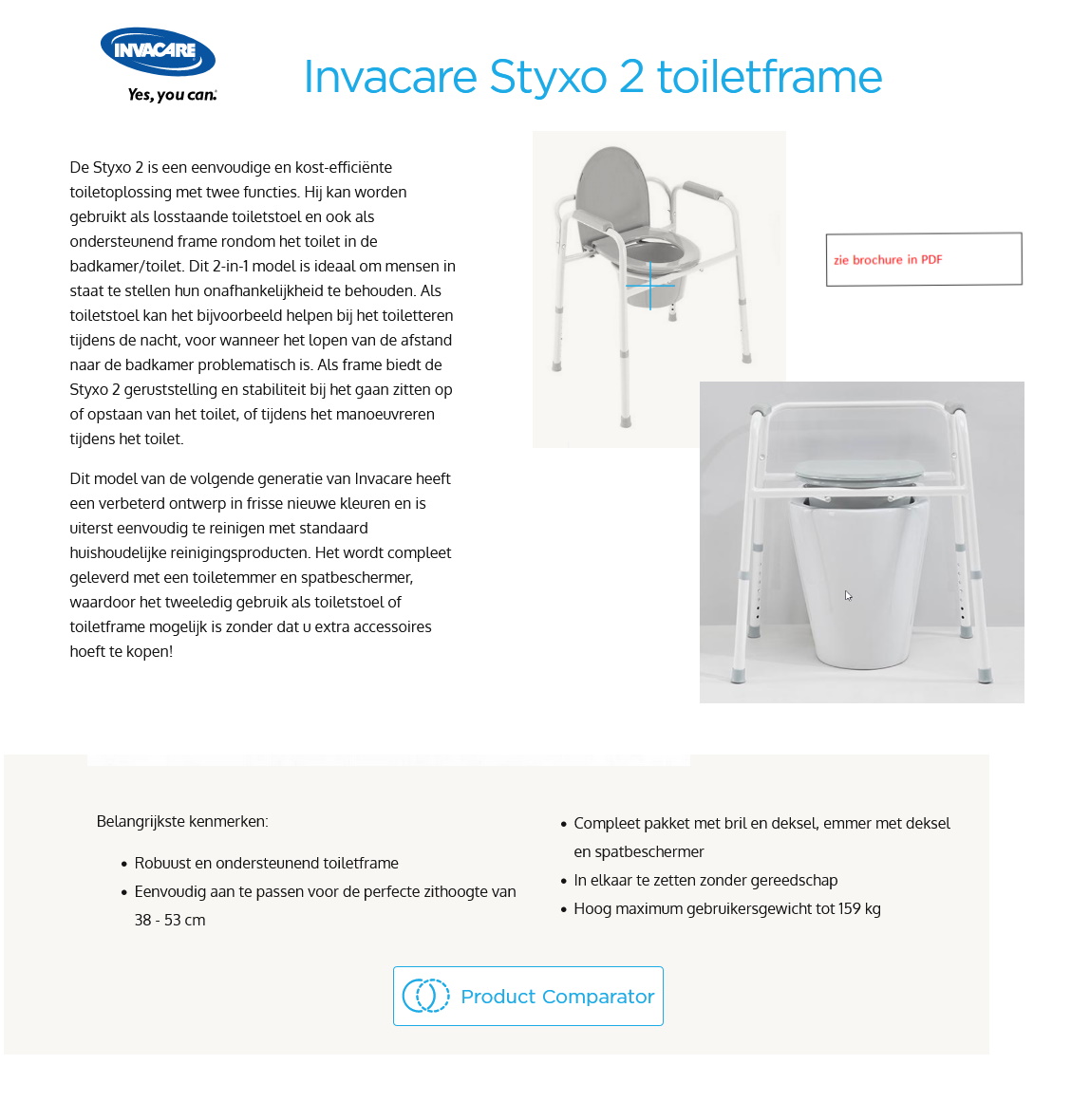 toegevoegd document 2 van Invacare Toiletkader Styxo 2 toiletframe of toiletstoel  