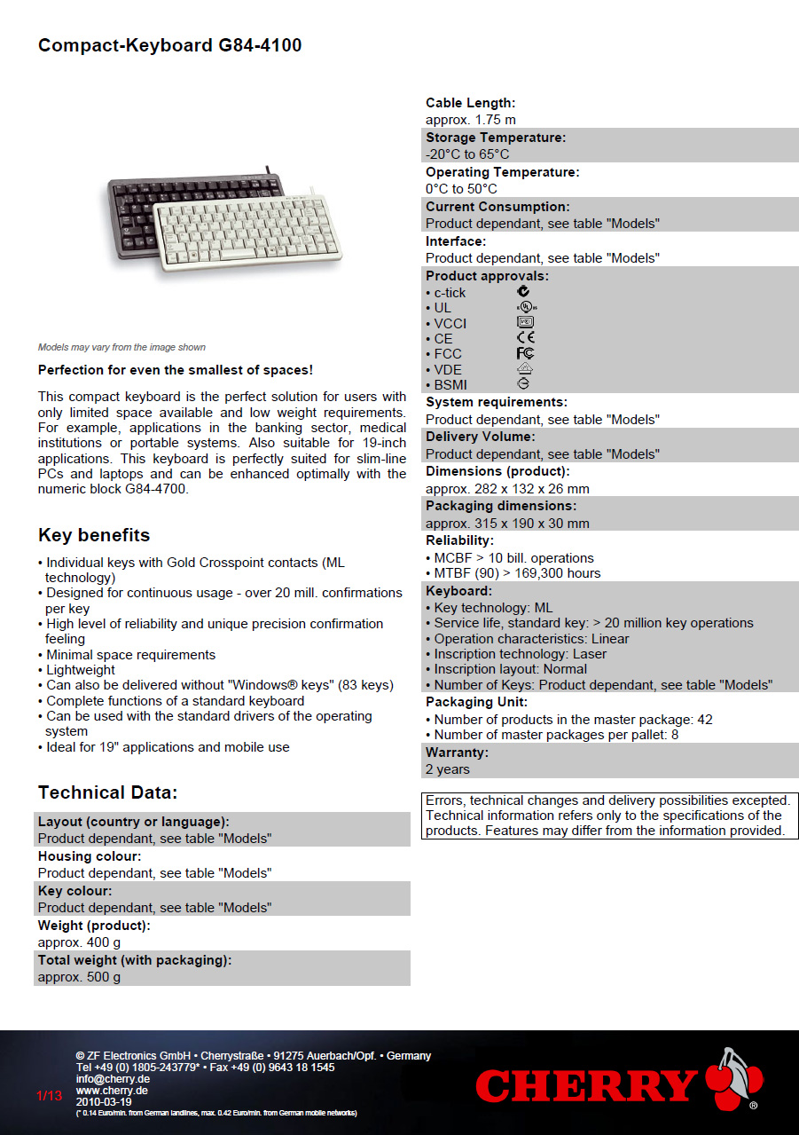 toegevoegd document 2 van Ultravlak compact toetsenbord G84-4100LCMBE-2, G84-4100LCMBE-2 