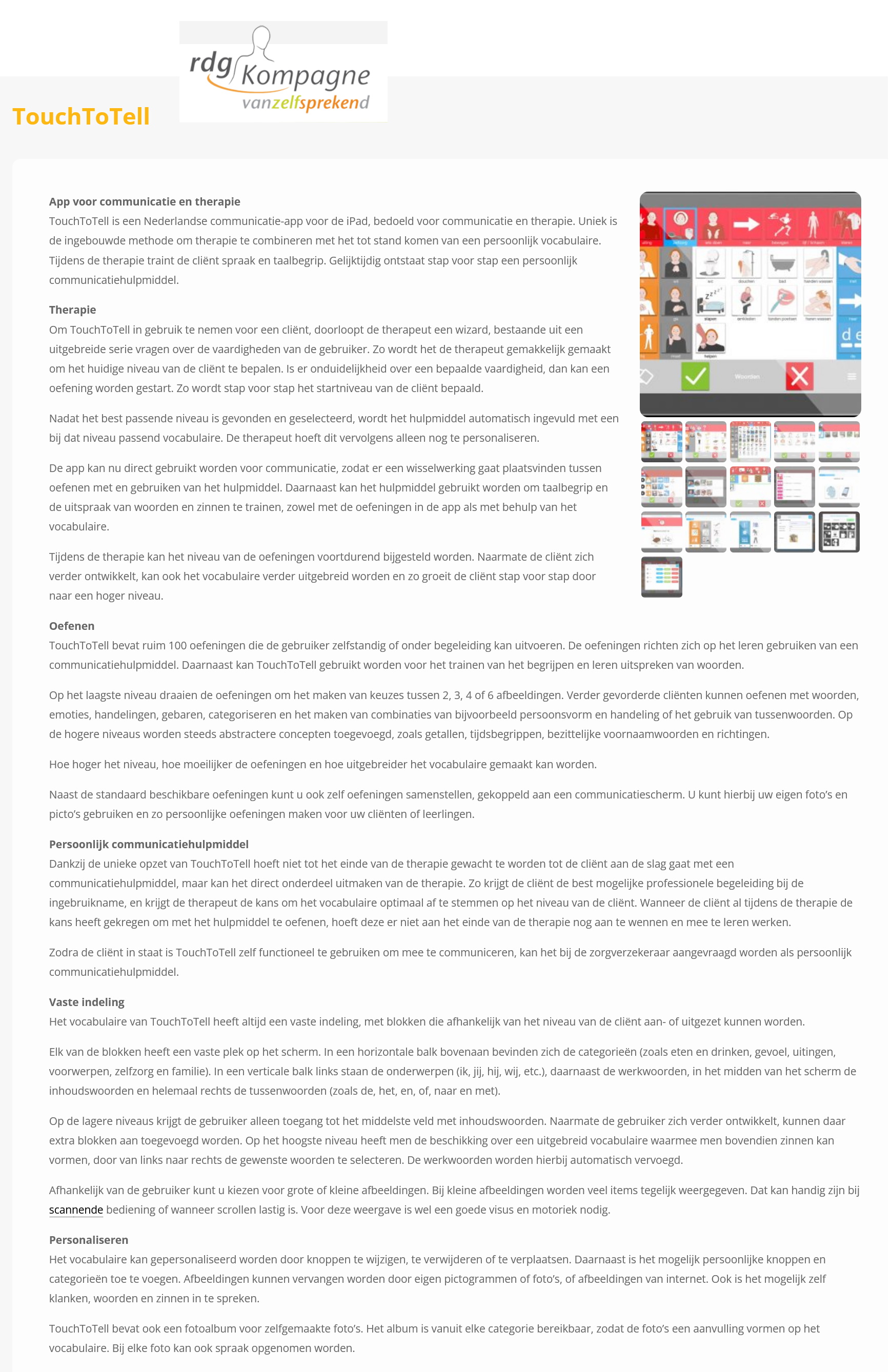 toegevoegd document 4 van TouchToTell app voor communicatie  