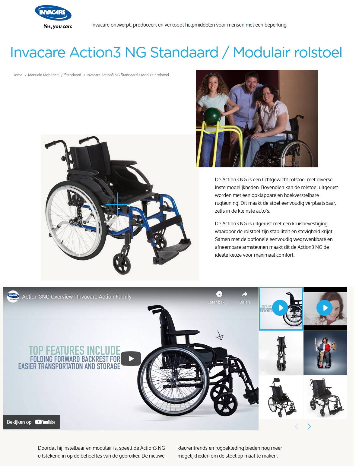 toegevoegd document 2 van Invacare Action 3 NG rolstoel  