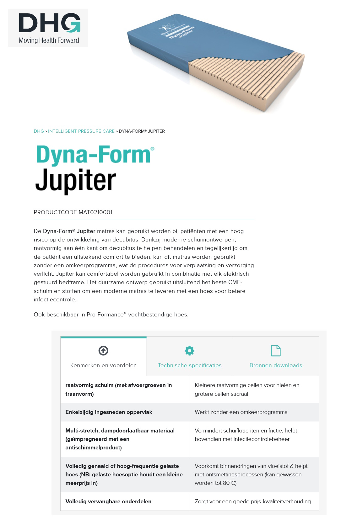 toegevoegd document 2 van Dyna-Form Jupiter matras  