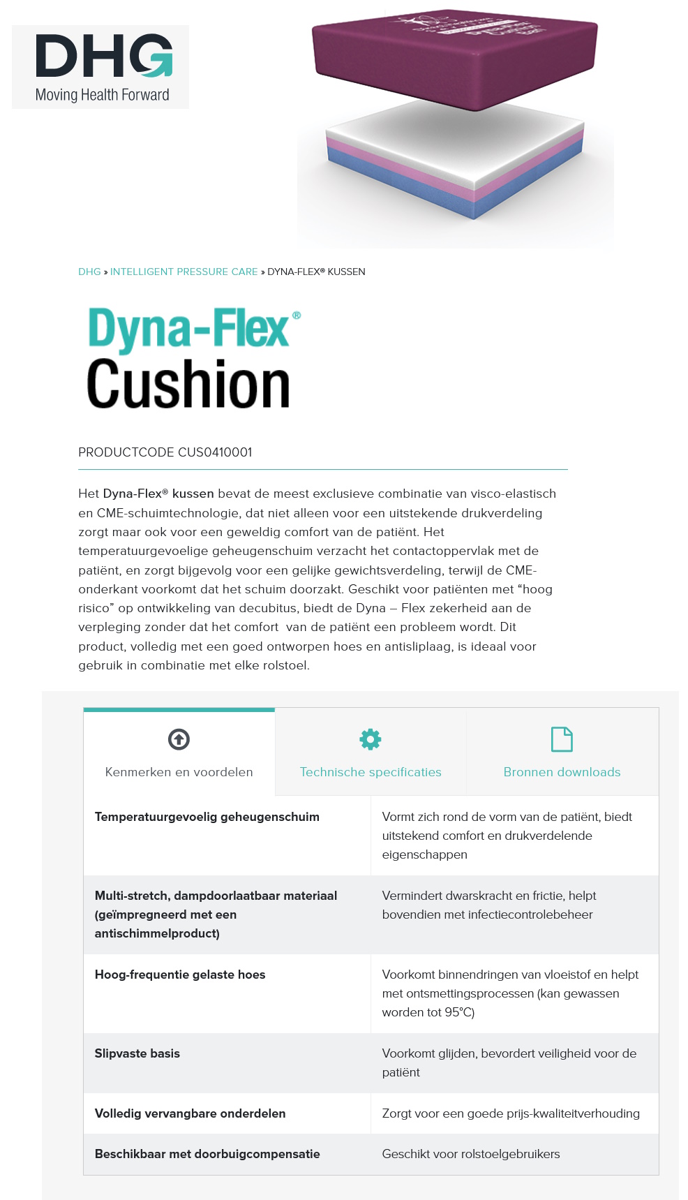 toegevoegd document 2 van Dyna-Flex kussen  