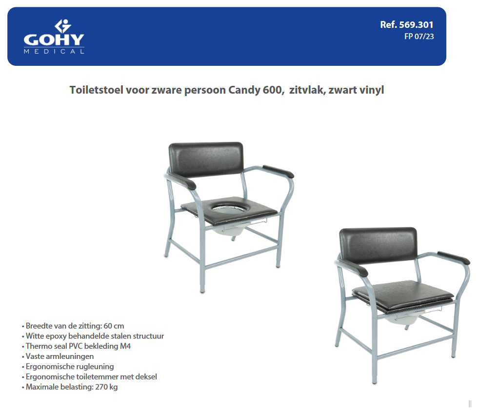 toegevoegd document 0 van Toiletstoel XXL  Candy 600 / Candy 602  