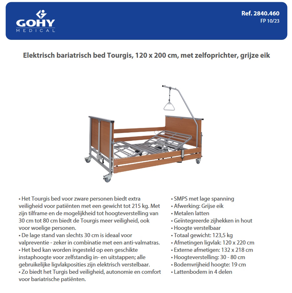 toegevoegd document 3 van Elektrisch bariatrisch bed Tourgis, 120 x 200 cm  