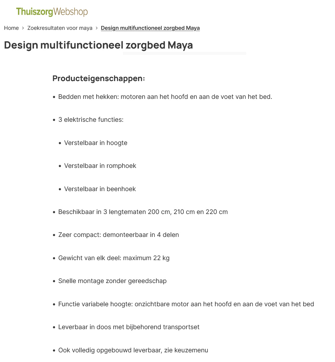 toegevoegd document 3 van Hoog-laag zorgbed Maya  