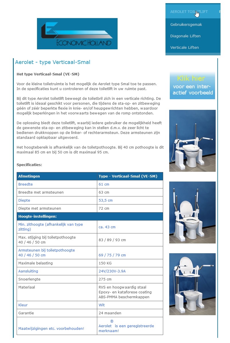 toegevoegd document 5 van Aerolet verticale toiletlift / of Small  