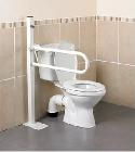 afbeelding van product Toiletbeugel opklapbaar met vloersteun - paal en vloerplaat AA2024