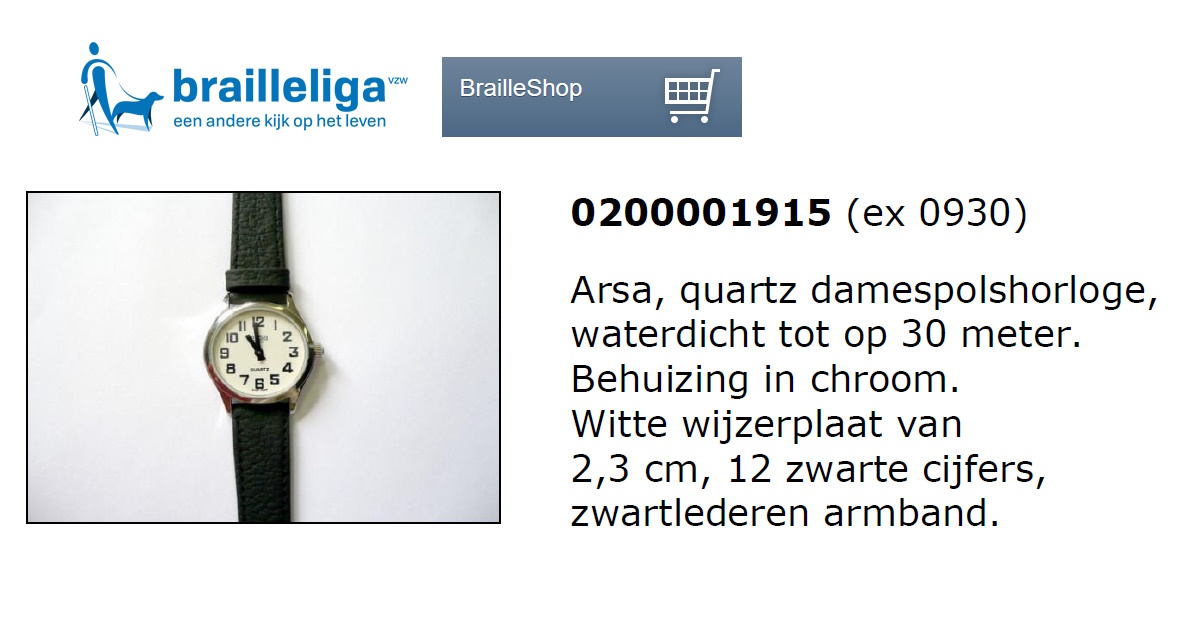 toegevoegd document 2 van Arsa quartz damespolshorloge - Witte wijzerplaat 2,3 cm  