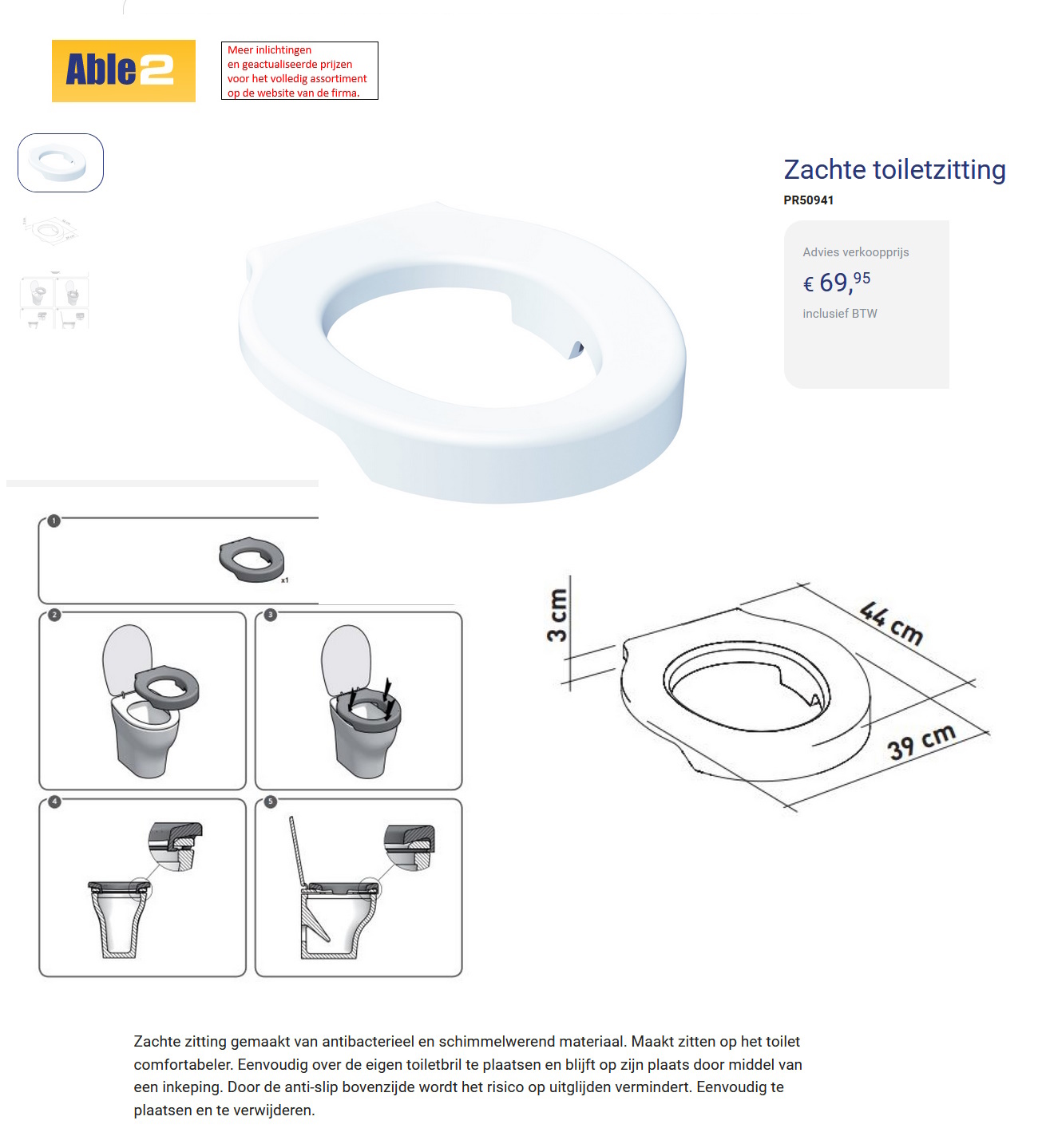 toegevoegd document 4 van Zachte toiletzitting 2 modellen PR50648 / PR50941 
