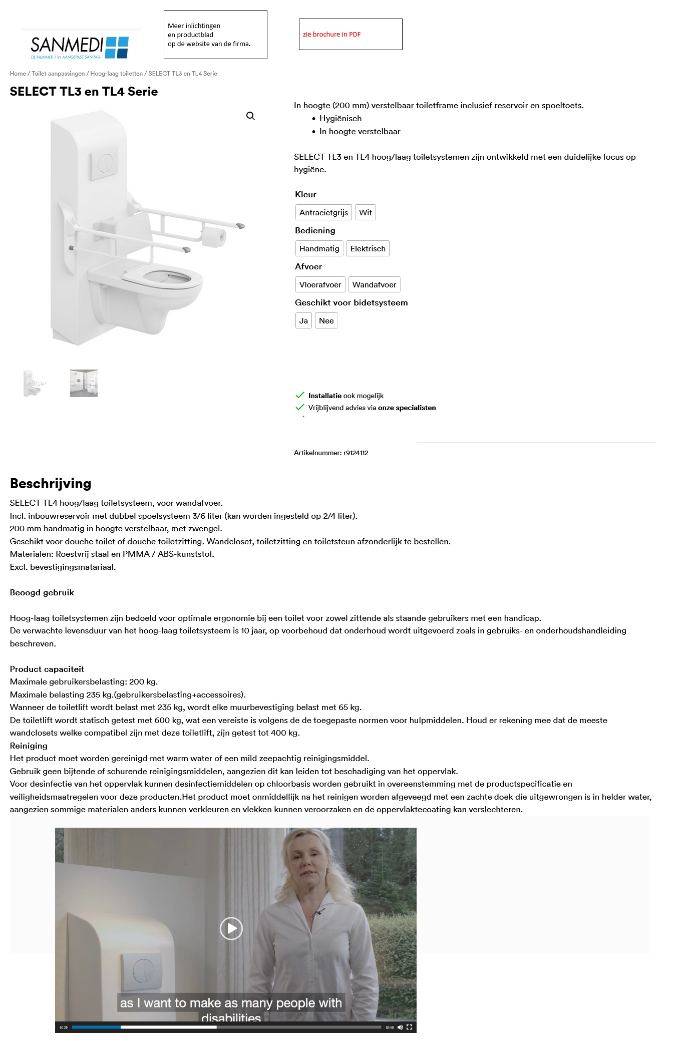 toegevoegd document 4 van Pressalit Select TL hoog-laag toiletsystemen (overzicht)  
