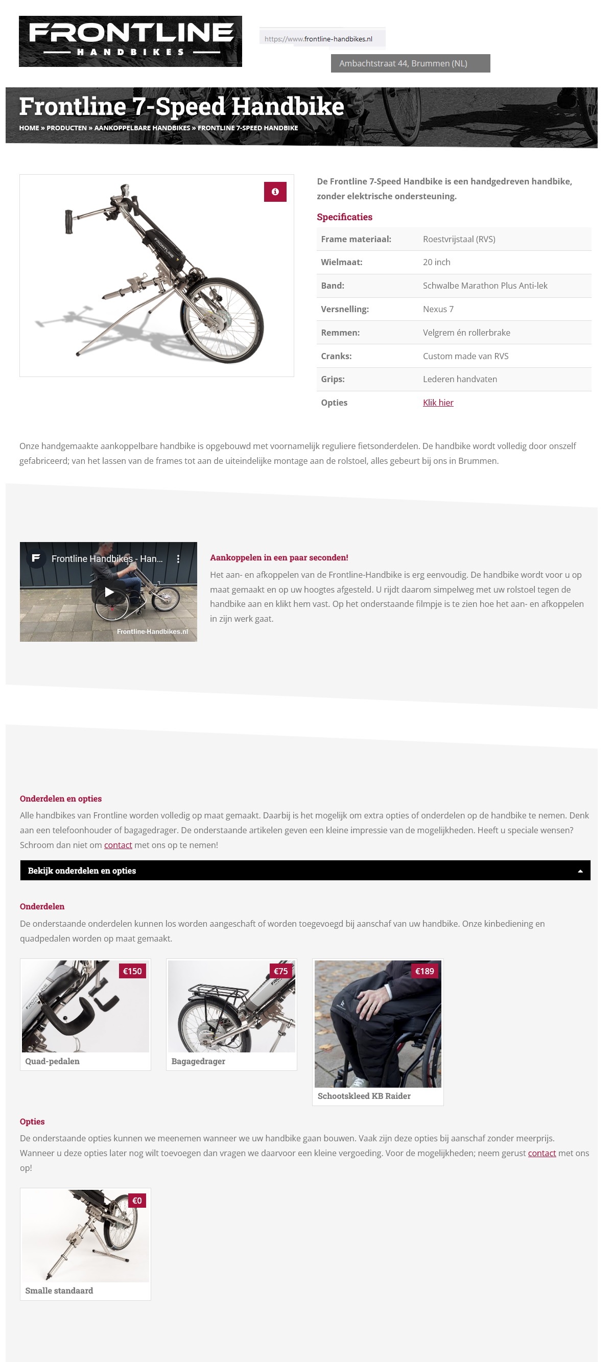 toegevoegd document 2 van Frontline 7-Speed Handbike  