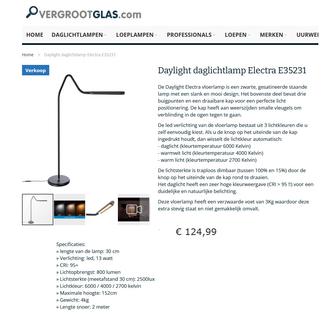 toegevoegd document 4 van Daylight Electra vloerlamp E35231  