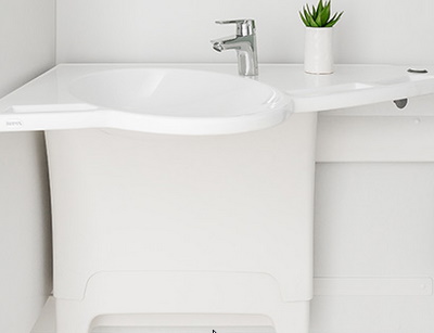 ROPOX Hoogteverstelbare lavabo met geïntegreerde handvatten Ropox Support
