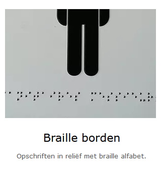 VIAKAN borden met tekst in braille