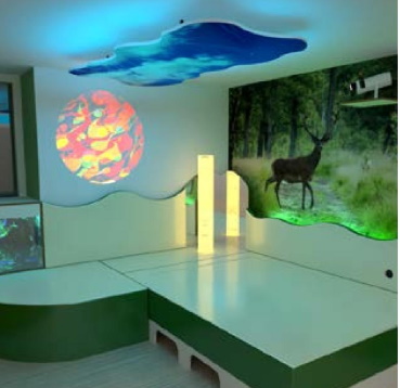BARRY EMONS Snoezelruimtes Beleving Inrichting  Vloer Podia Licht Projectie UV Aankleding