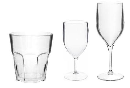 Glas in polycarbonaat (waterglas Caipi / wijnglas) AD166979 / AD 166977 / AD166978