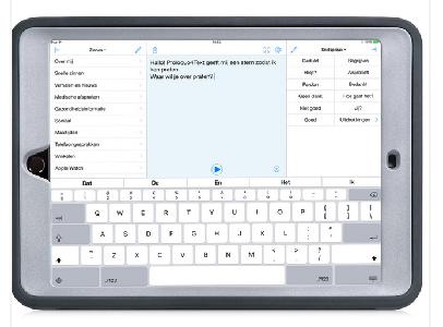 Tab4Text Speechpack toestel met Proloquo4Text software