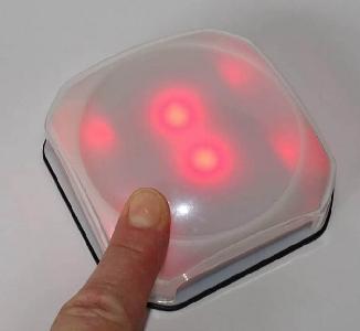 Oplichtende lichtgevende praatknop