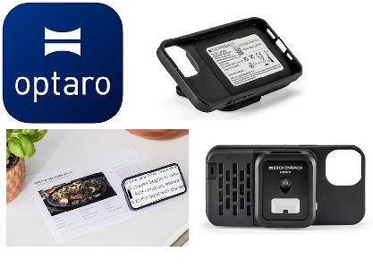 ESCHENBACH Optaro opzetstuk / hoes voor iphone, met app