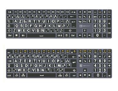 LOGICKEYBOARD Titan grootlettertoetsenbord met achtergrondverlichting AZERTY