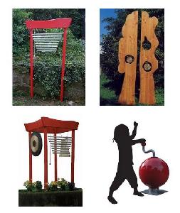 ATELIER MICHEL KOENE Klankpoort / Opstelling met klank voor buiten