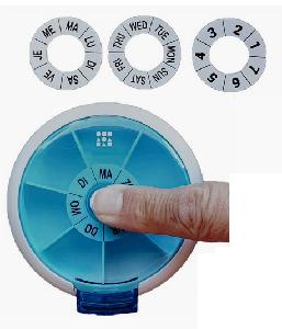 Ronde medicijndoos met handige drukknop