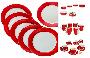Servies met rode rand (assortiment)