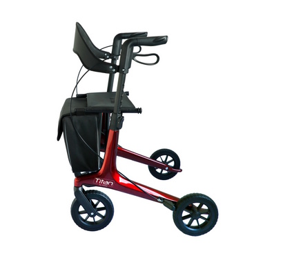 ABLE2 Titan Carbon Ultralight rollator Rood